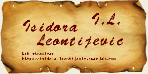 Isidora Leontijević vizit kartica